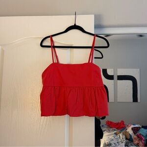 Red Spaghetti-Strap Top